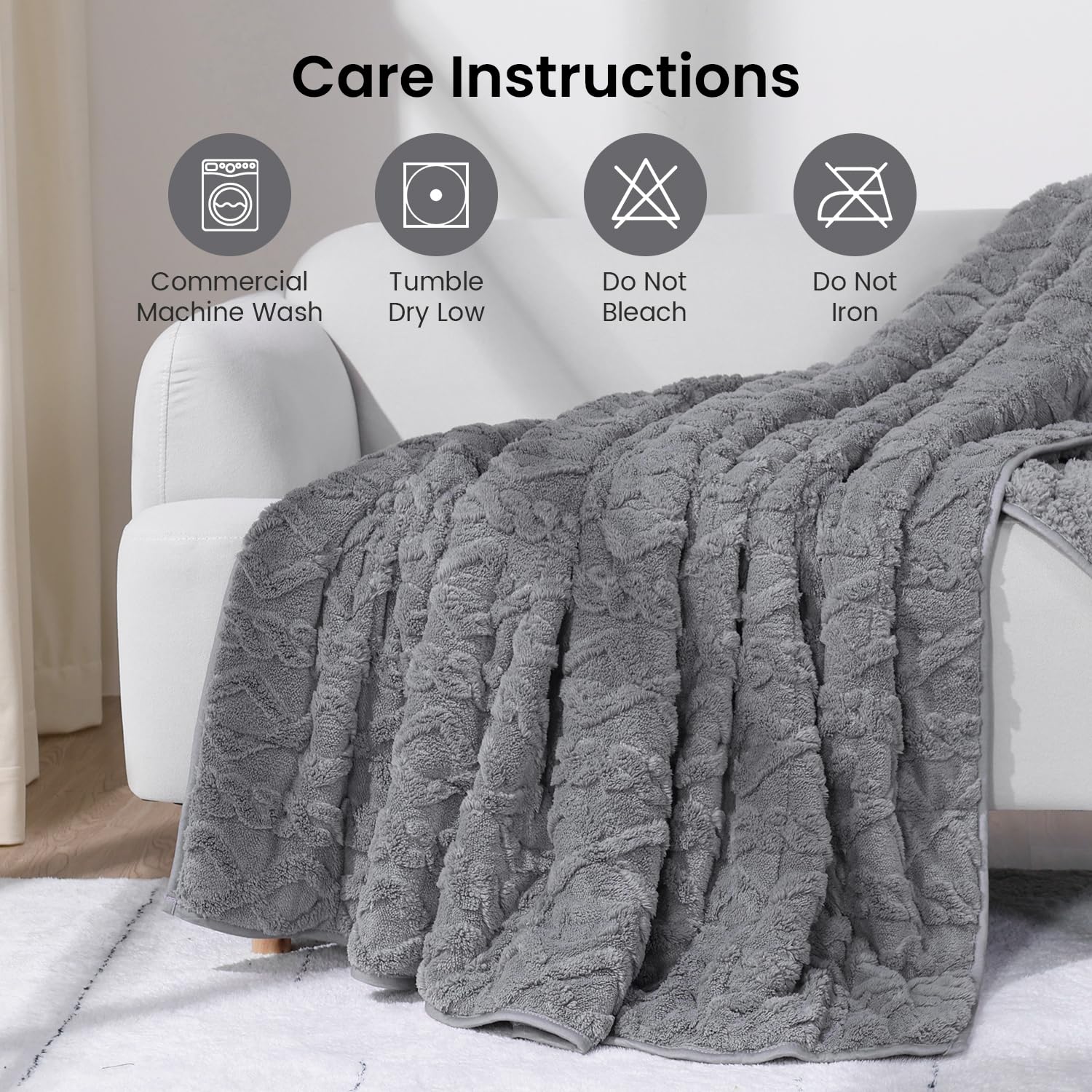 Drewin Weighted Blanket Queen Size 17lbs, Classy Soft Jacquard Sherpa Weighted Blankets for Sleep Natural and Calming, Ultra-Cozy Sofa Bed Blanket for Winter, Beige, 60 x 80 inches