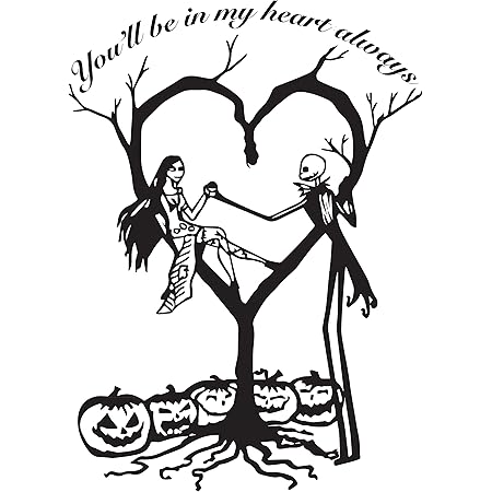 Nightmare Before Christmas Love Quotes Amazon.com: Jack And Sally Nightmare Before Christmas In Love Forever In My  Heart Always Car Suv Decal Sticker 7" Black : Automotive