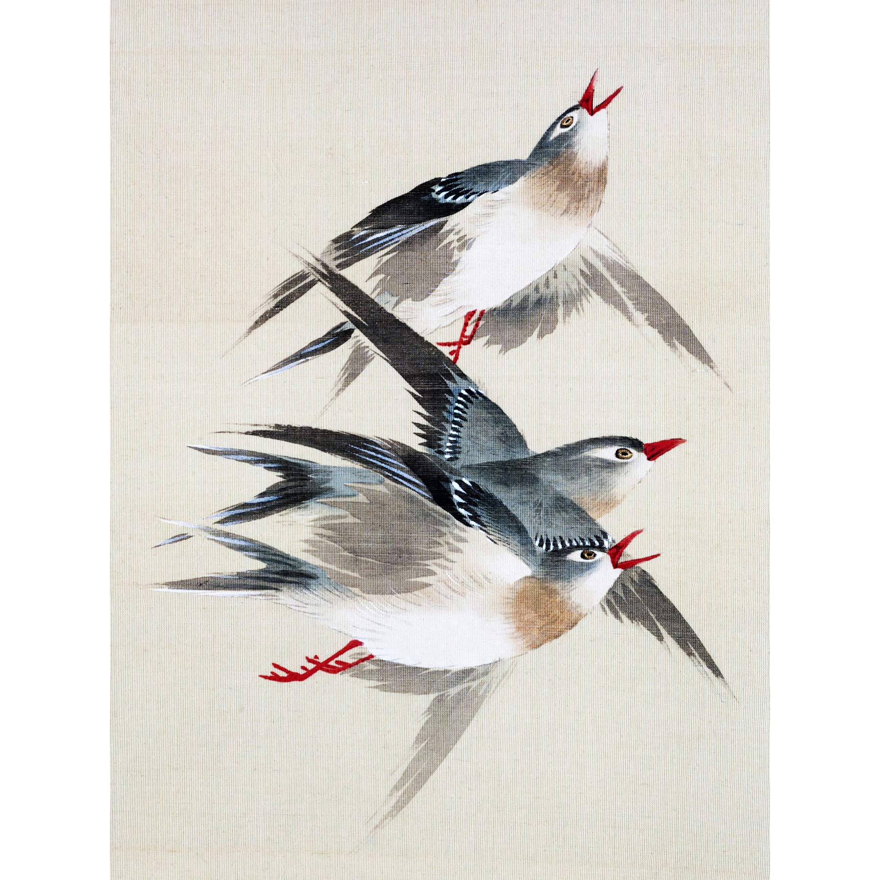 Wee Blue Coo Okamoto Birds Japanese Large Wall Art Poster Print Thick Paper 18X24 Inch