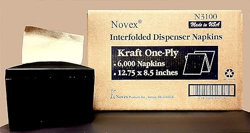 Interfold Dispenser Napkins One-Ply Kraft1288x85 Open 65x425 Folded 12 Packs of 500 Each Bulk-Refill