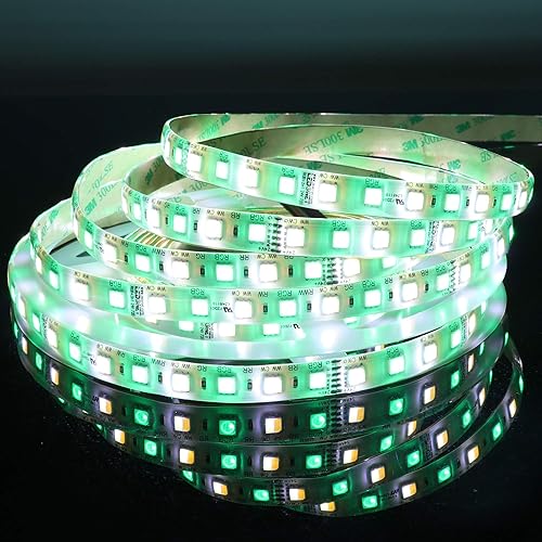 Miniatura 2 de RGBCCT Tira de luces LED flexible 5050 SMD 16.4ft DC 24V RGBWW 360 LED que cambia de color Temperatura de Color Ajustable Silicona Impermeable IP65
