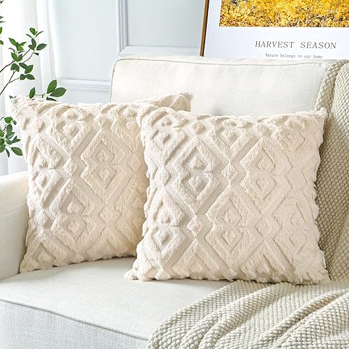 Artscope Pack of 2 Soft Plush Short Wool Velvet Decorative