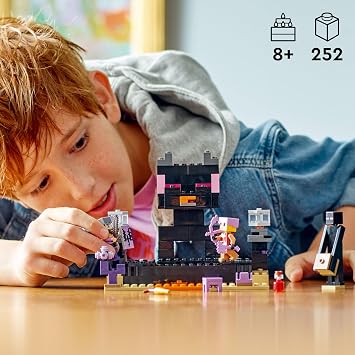 LEGO® Minecraft® End Arena Rare Dragon Toy Making Set for Kids Ages 21242-8 and Over (252 Pieces)