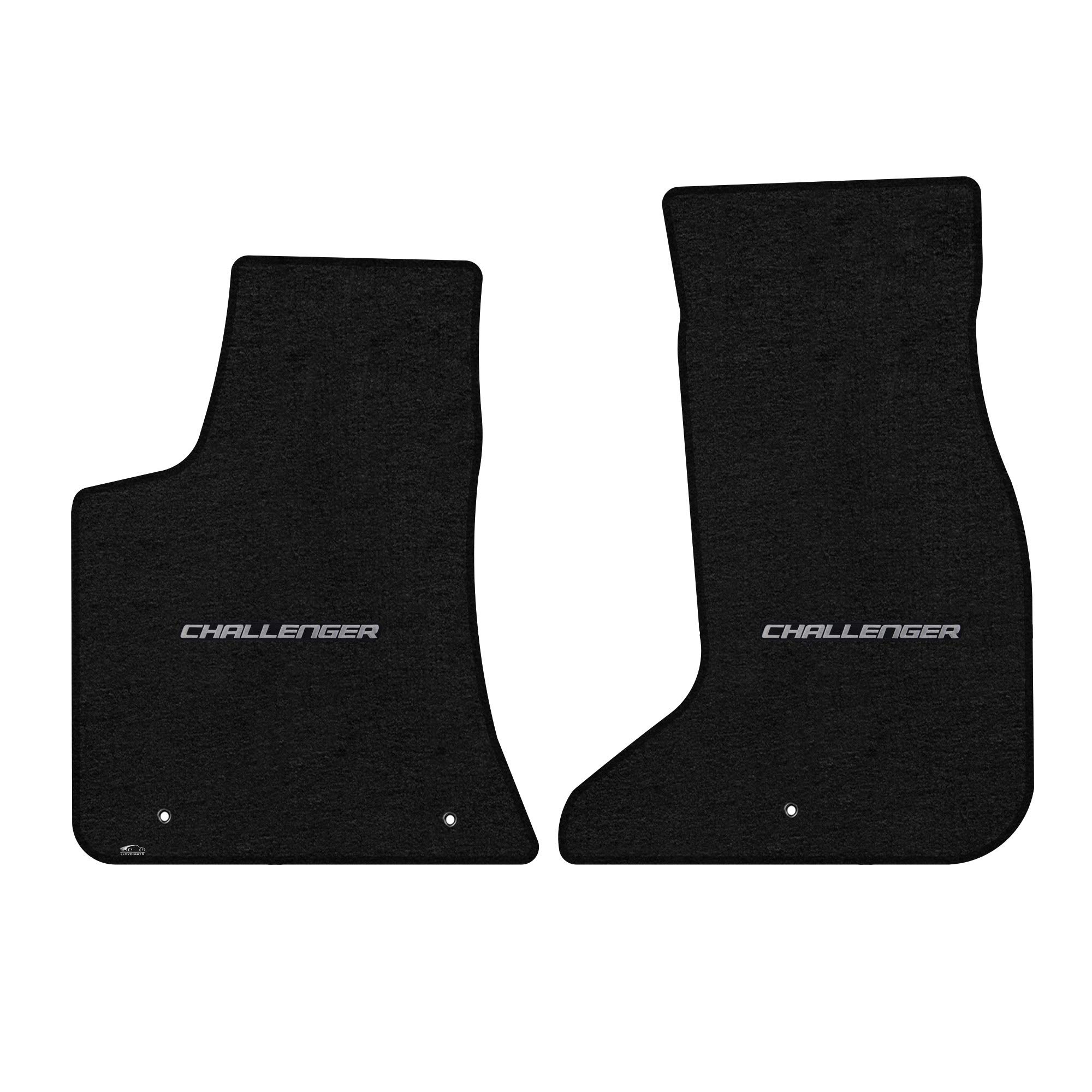Lloyd Mats Custom-Fit Carpeted Floor Mats Premium Luxury Car Floor Liners for Dodge Challenger 2017-ON/AWD (Charcoal, 2PC - Silver 'Challenger')
