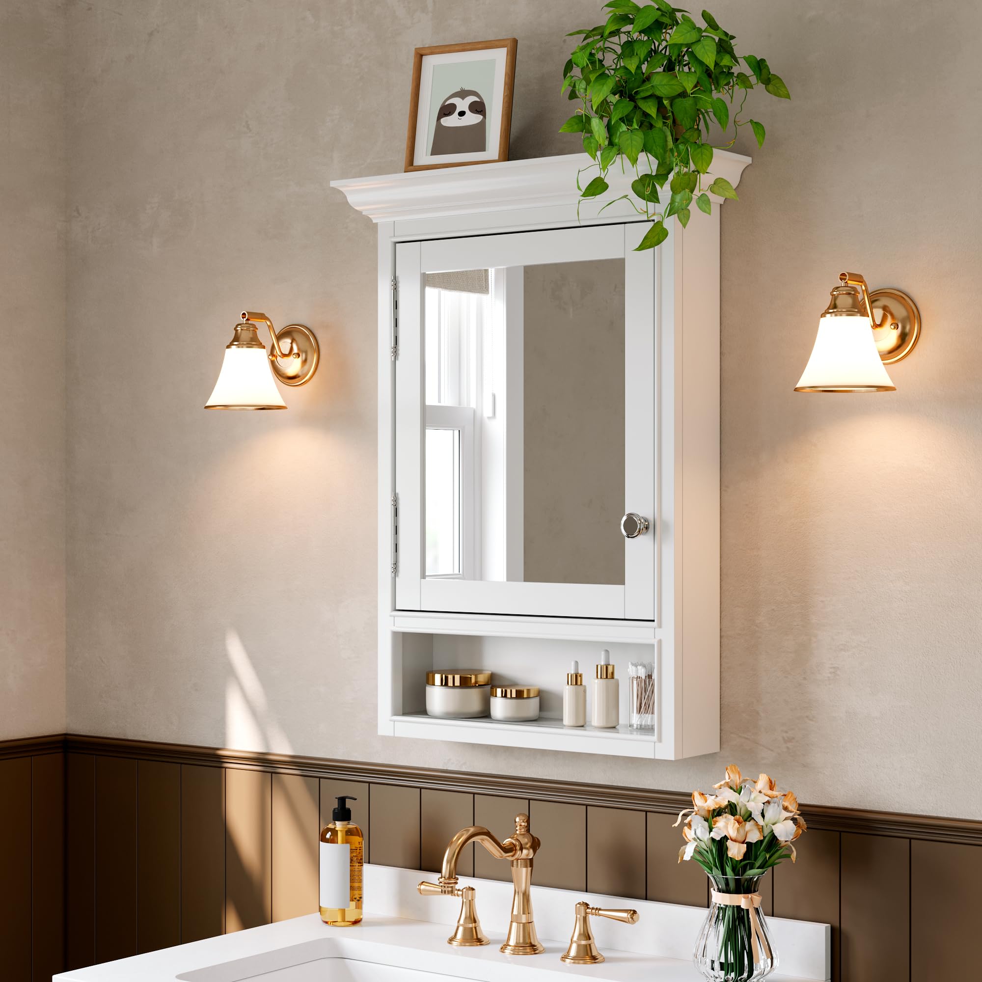 Bathroom Cabinet with Mirror, 24