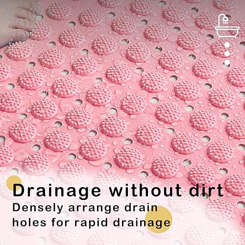 Miniatura 4 de Tapete antideslizante para bañera con orificios de drenaje y ventosas, masaje de pies y protección del suelo mojado, tapete de ducha para baño,