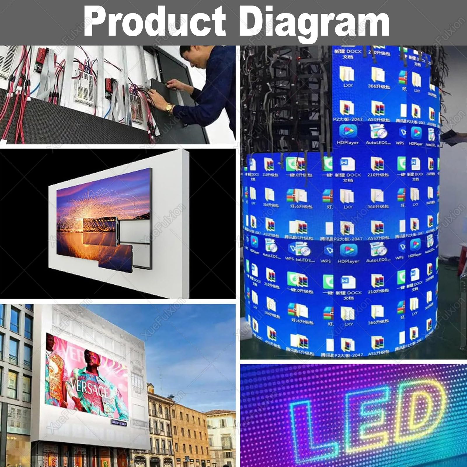 Display LED Elettrico a Manutenzione Frontale con Ventose Portat,3 Cuscinetti Regolabili,Uso Continuo di 20 Minutisollevatore a Vuoto Elettrico per Installatori di Segnaletica Digitale