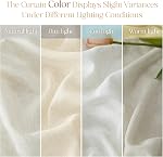 Semi Sheer Curtains 102 Inch Long - 2 Panels Faux Linen Drapes for Bedroom Living Room, Light Filtering, Privacy Protection, Rod Pocket & Back Tab, Each 52" W x 102" L-Natural