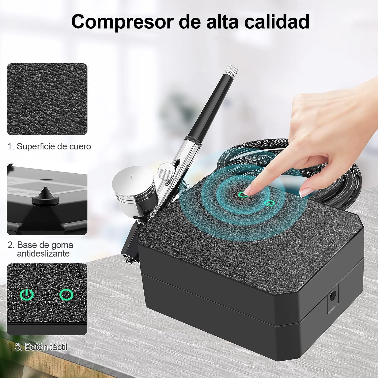 40 PSI Mini de Aerógrafo, Doble Acción Multi Función Kit De Aerógrafo con Compresor para Pintura Aerografo Portatil para Decoración Tartas Maquillaje Arte Artesanía Diseño Uñas Modelo Tatuaje