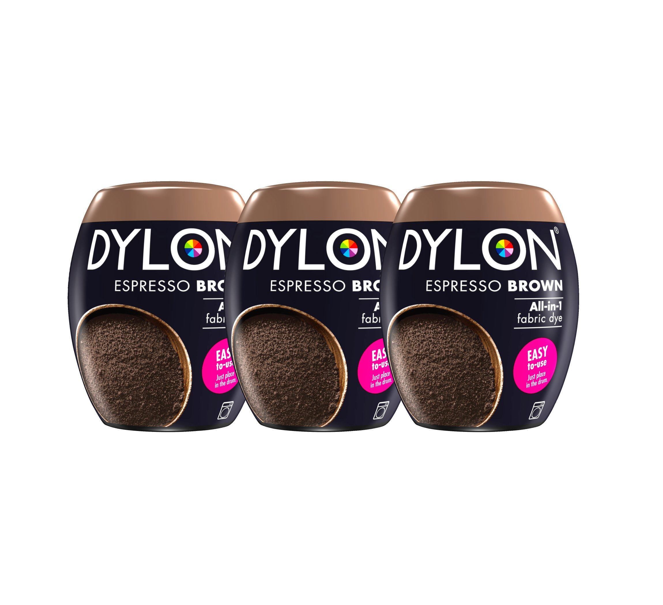 New Dylon - Tinte para máquina (350 g, 3 unidades), color marrón expreso