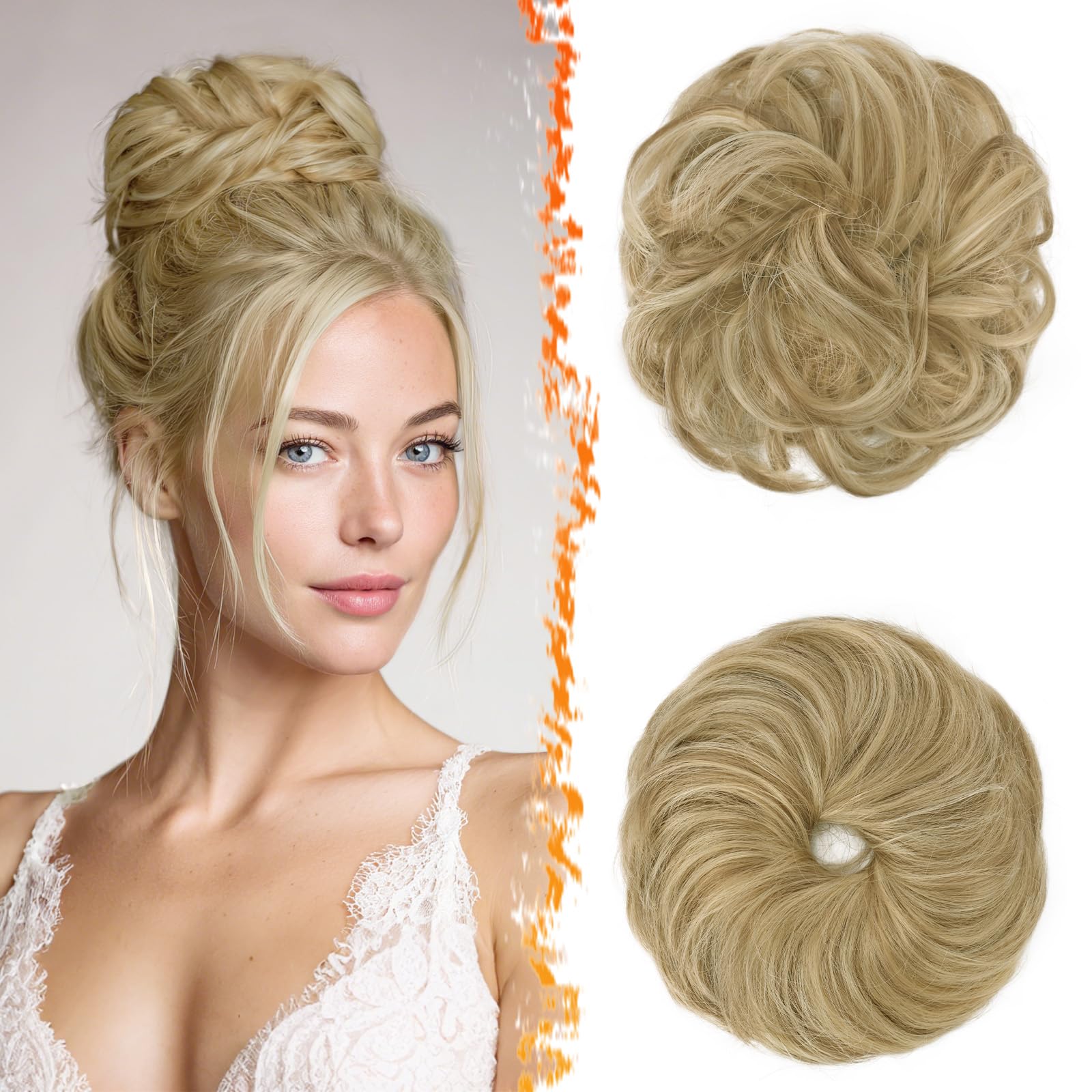 BARSDAR 2 PCS Messy Bun Hair Pieces