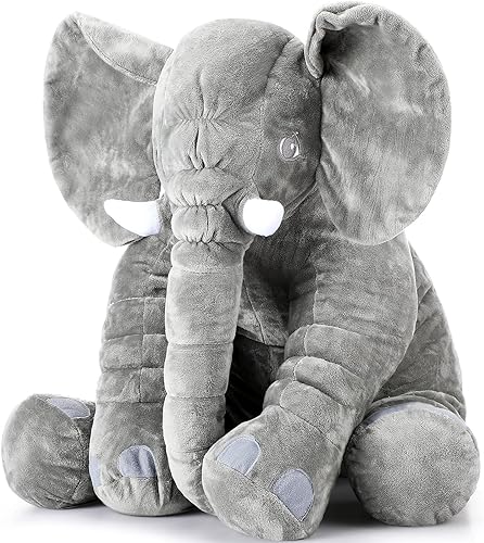 Elefante de peluche gigante de peluche, recuerdo de fiesta de graduación, elefante de peluche grande, elefante suave, peluche de elefante gris para