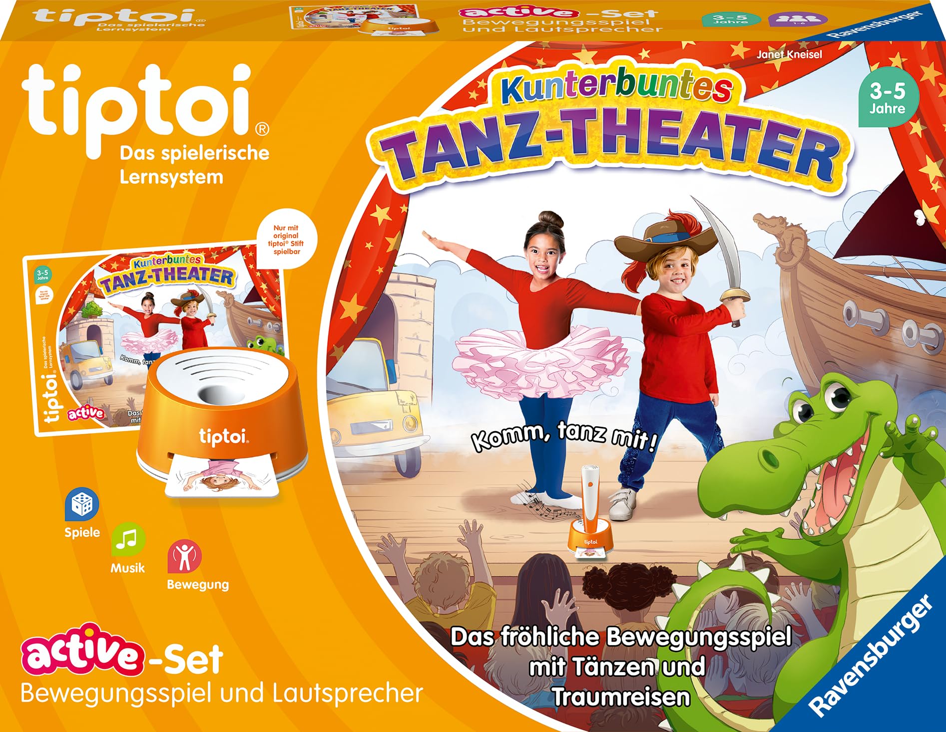 tiptoi Active Set Kunterbuntes Tanz-Theater (00122) – Bewegungsspiel ab 3 Jahren