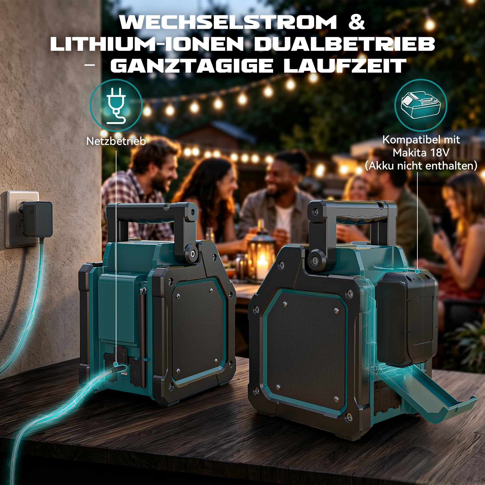 Ecarke Radio Portable Rechargeable Compatibilité avec Batteries Makita 18V