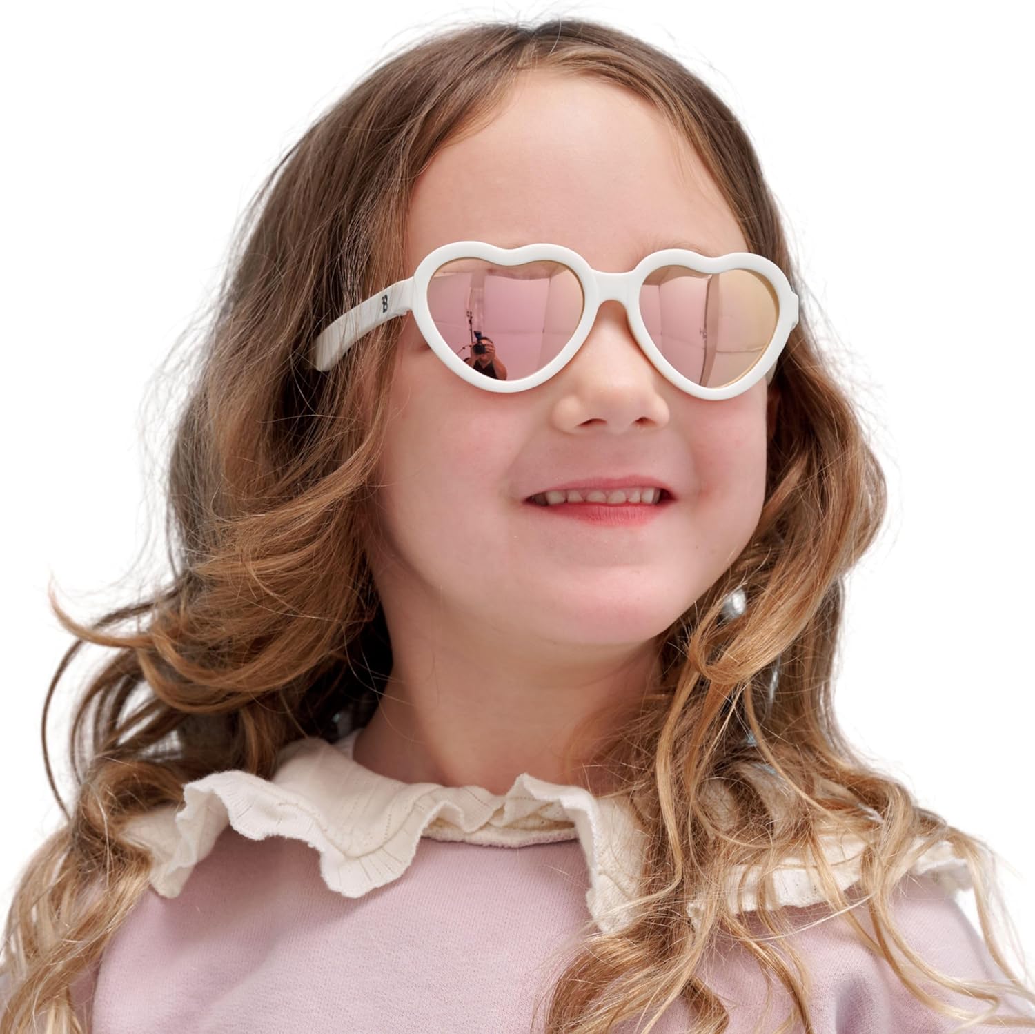 Babiators Polarized Hearts: Sweet Cream | Rose Gold Mirrored Lenses | Ages 3-5