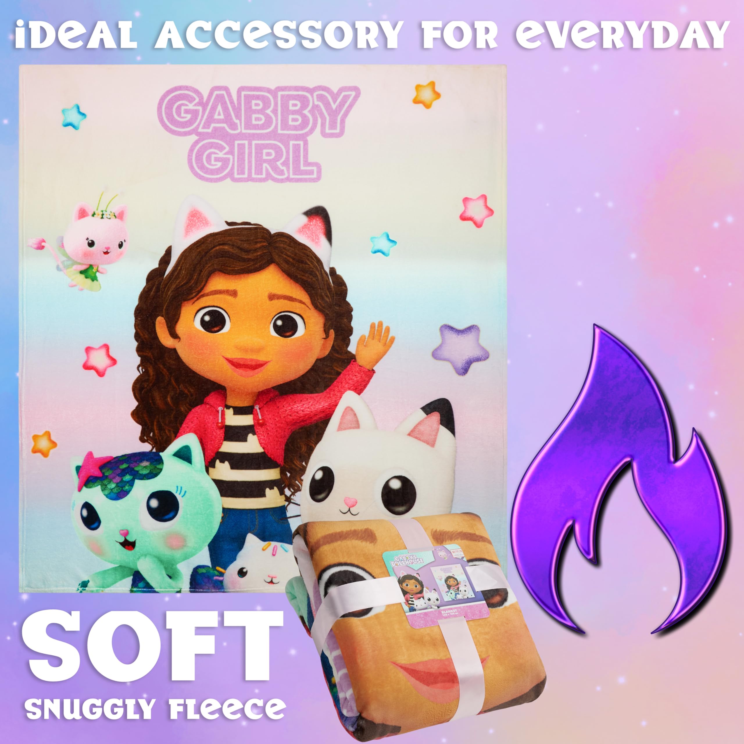Amazon.com: Gabby's Dollhouse Fleece Bed Blanket for Kids Super