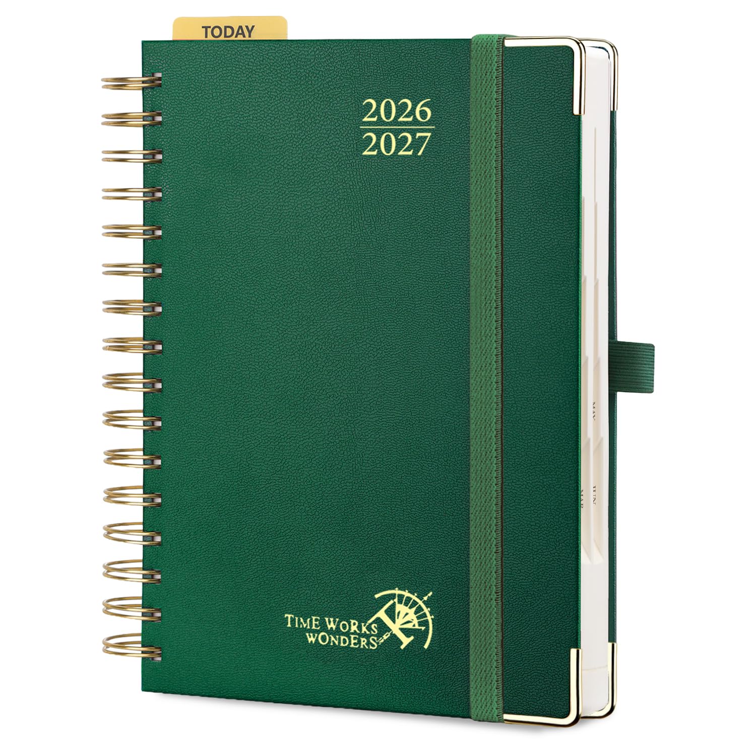 POPRUN Agenda giornaliera 2026-2027, una pagina per giorno, 14,6 x 21,6 cm, calendario accademico giornaliero con calendario da luglio 2026 a giugno 2027, copertina rigida con fessure orarie