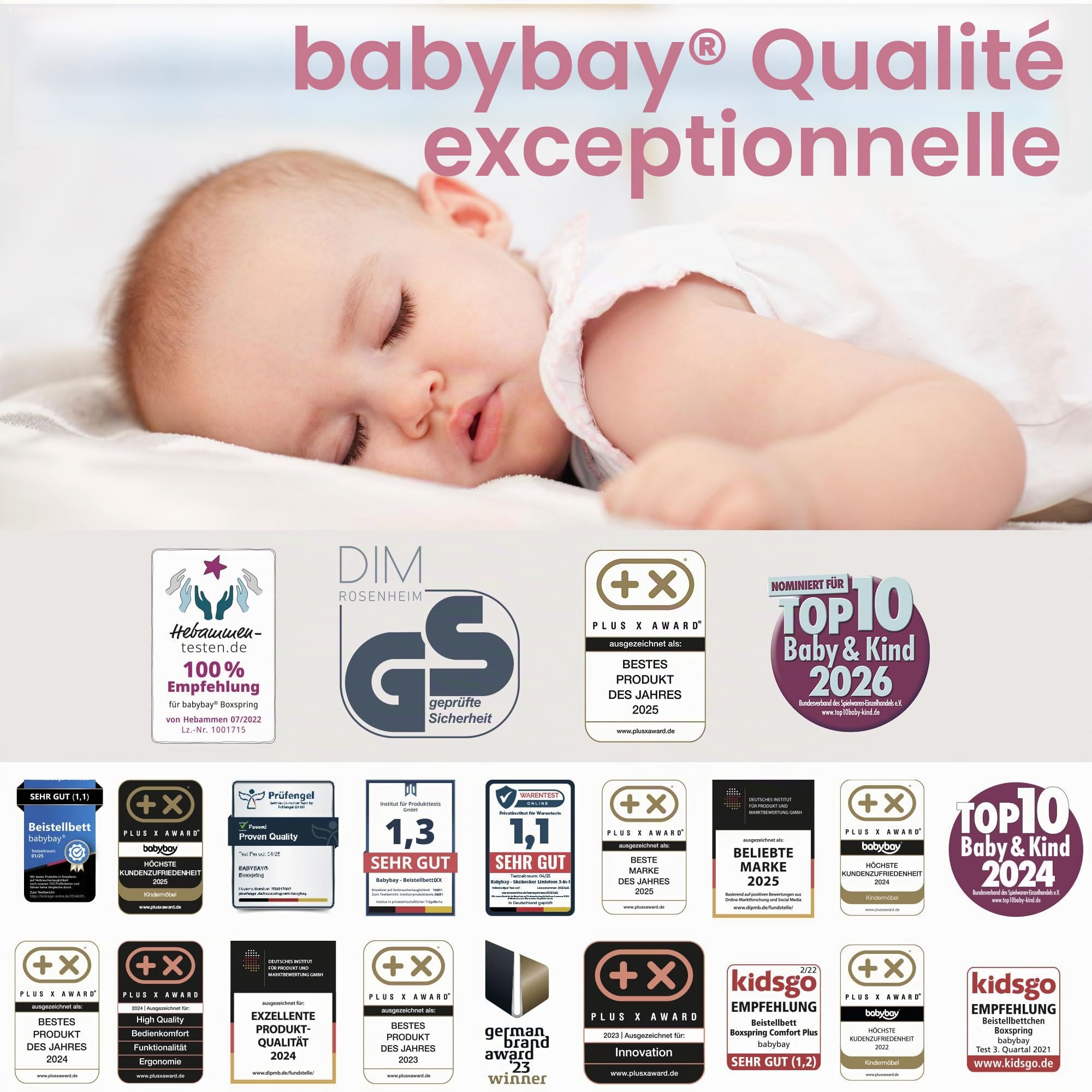 Matelas babybay MediTex Wave 3D convient pour le modèle Maxi, Boxspring et Comfort Plus