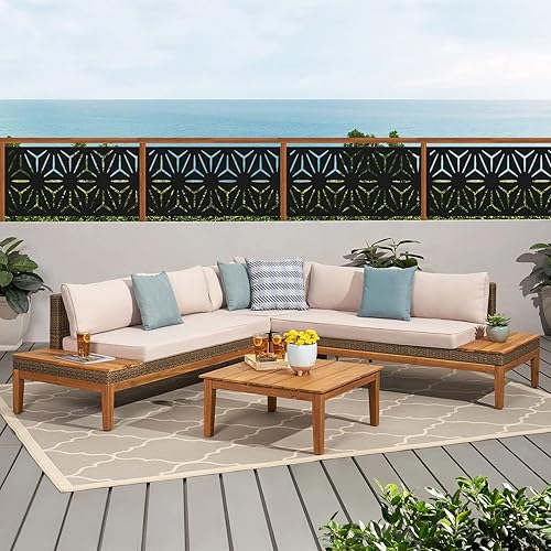 Miniatura 2 de Elevens Pantalla de privacidad para exteriores, pantalla de privacidad mental y paneles de privacidad al aire libre, material de acero galvanizado