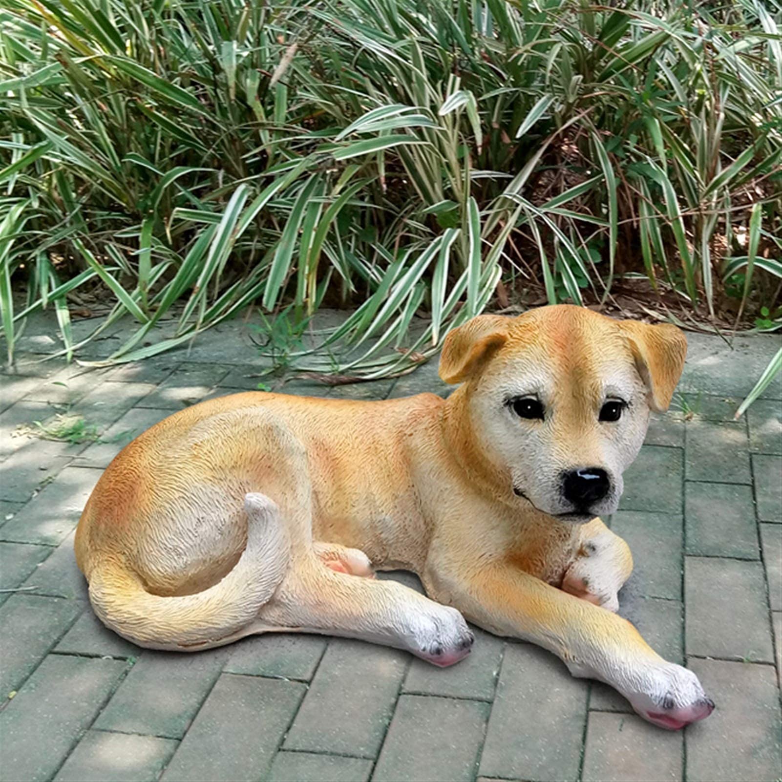 Ornamenti da giardino per esterni Statua di cane artificiale Scultura di a