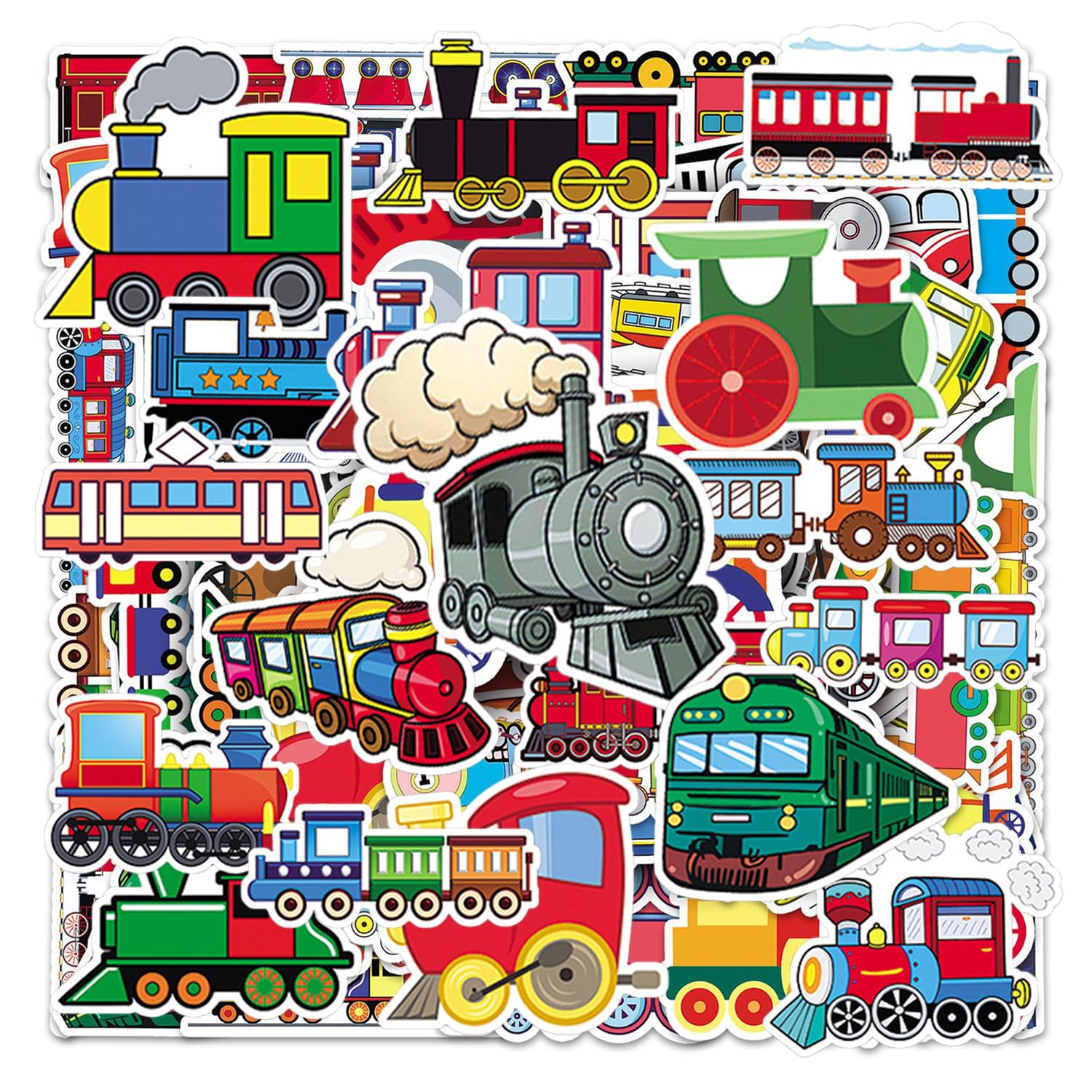 Gdfhbd Color 100 Small Train Stickers, Self-Adhesive Cute Cartoon, Funny Clipboard Stickers, Diy Water Cup Suitcase Aesthetic Decoration.