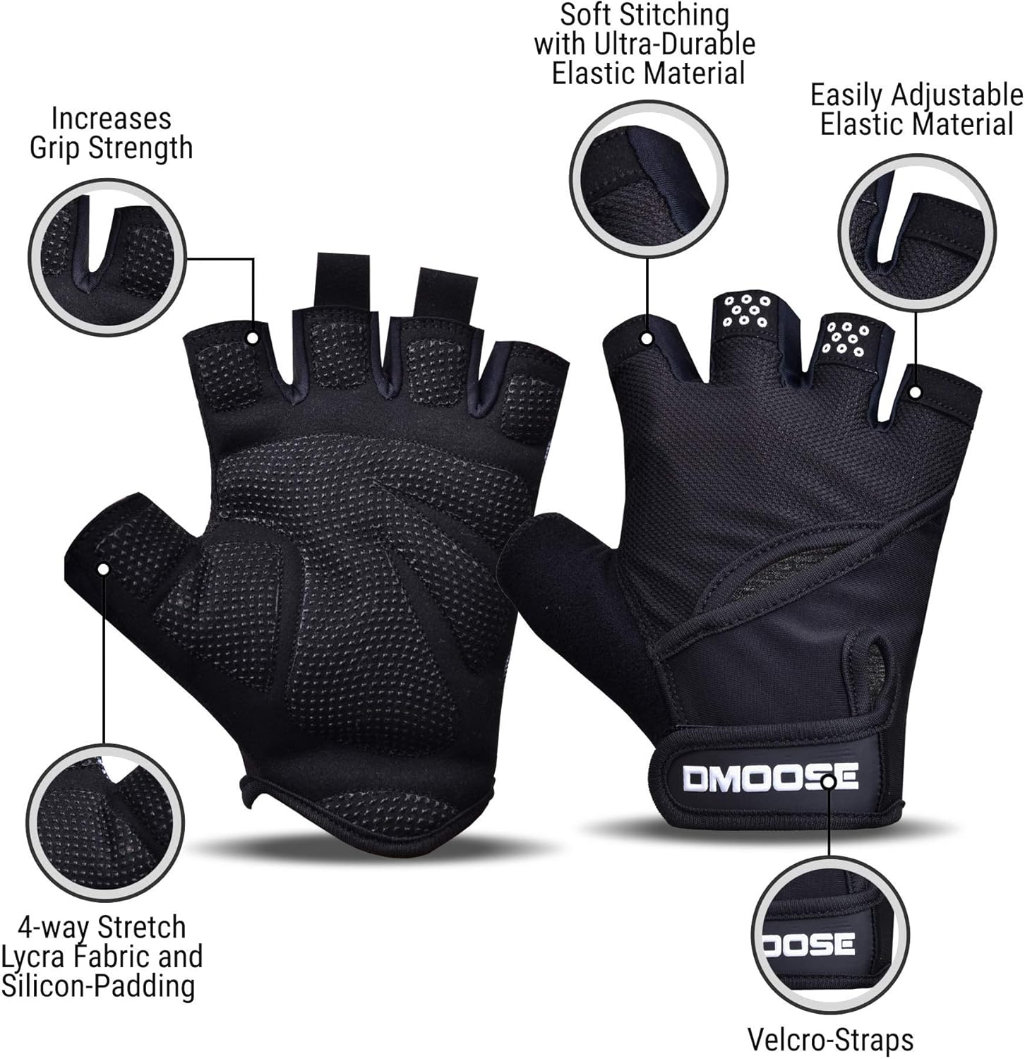 DMoose Workout Gloves for Men and Women, Weight Lifting Gloves with or Without Wrist Support, Full Palm Protection, Perfect Grip for Deadlift Fitness Gym Exercise Training : Sports & Outdoors