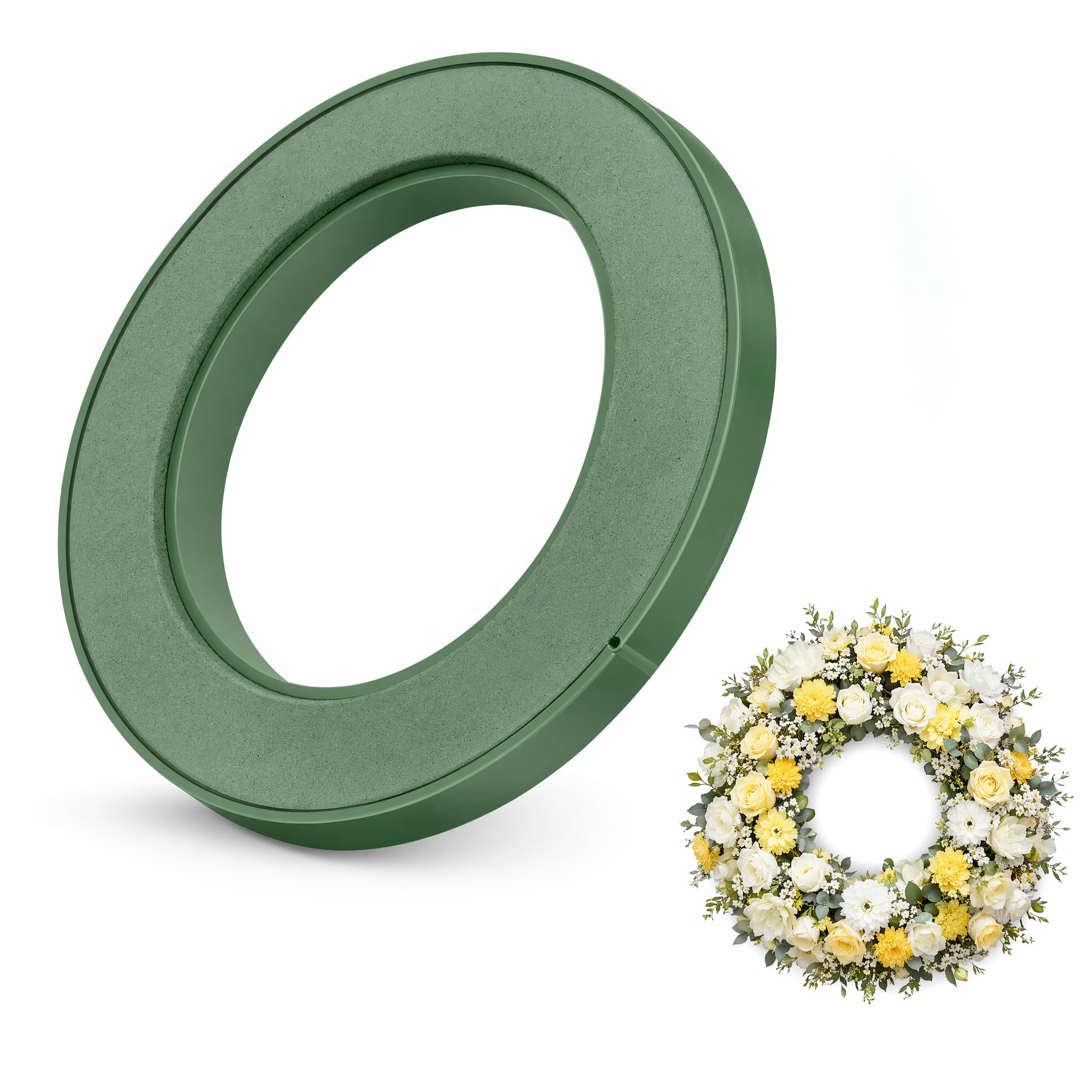 DOITOOL Flower Foam Ring with Suction Cup Car Flower Mud Green Wet Foam Blocks Round Floral Foam Blocks Artificial Floral Arrangements Mud for Florist Wedding Car Holiday Decoration 250g-image-16
