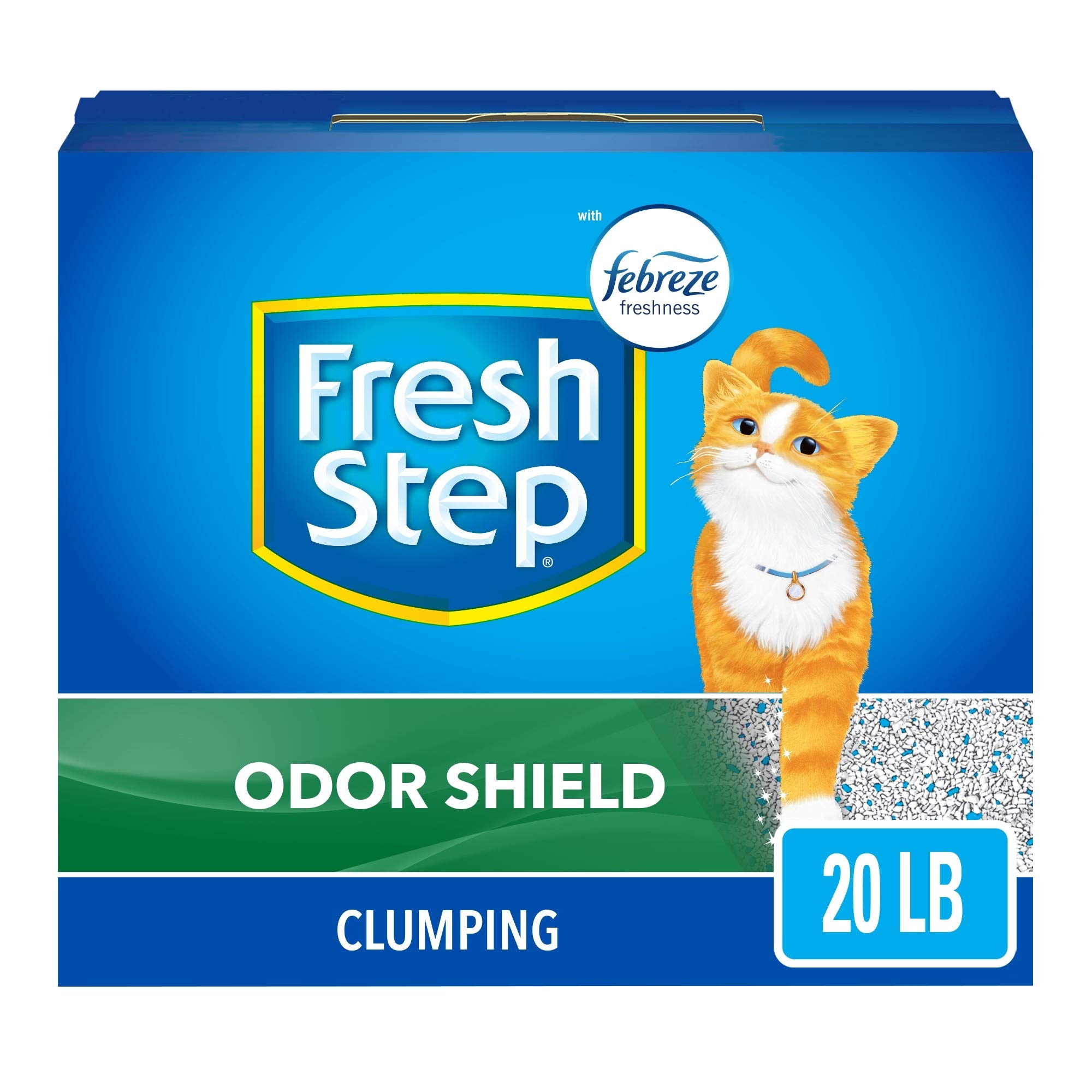 Fresh Step Odor Shield Scented Litter with The Power of Febreze, Clumping Cat Litter