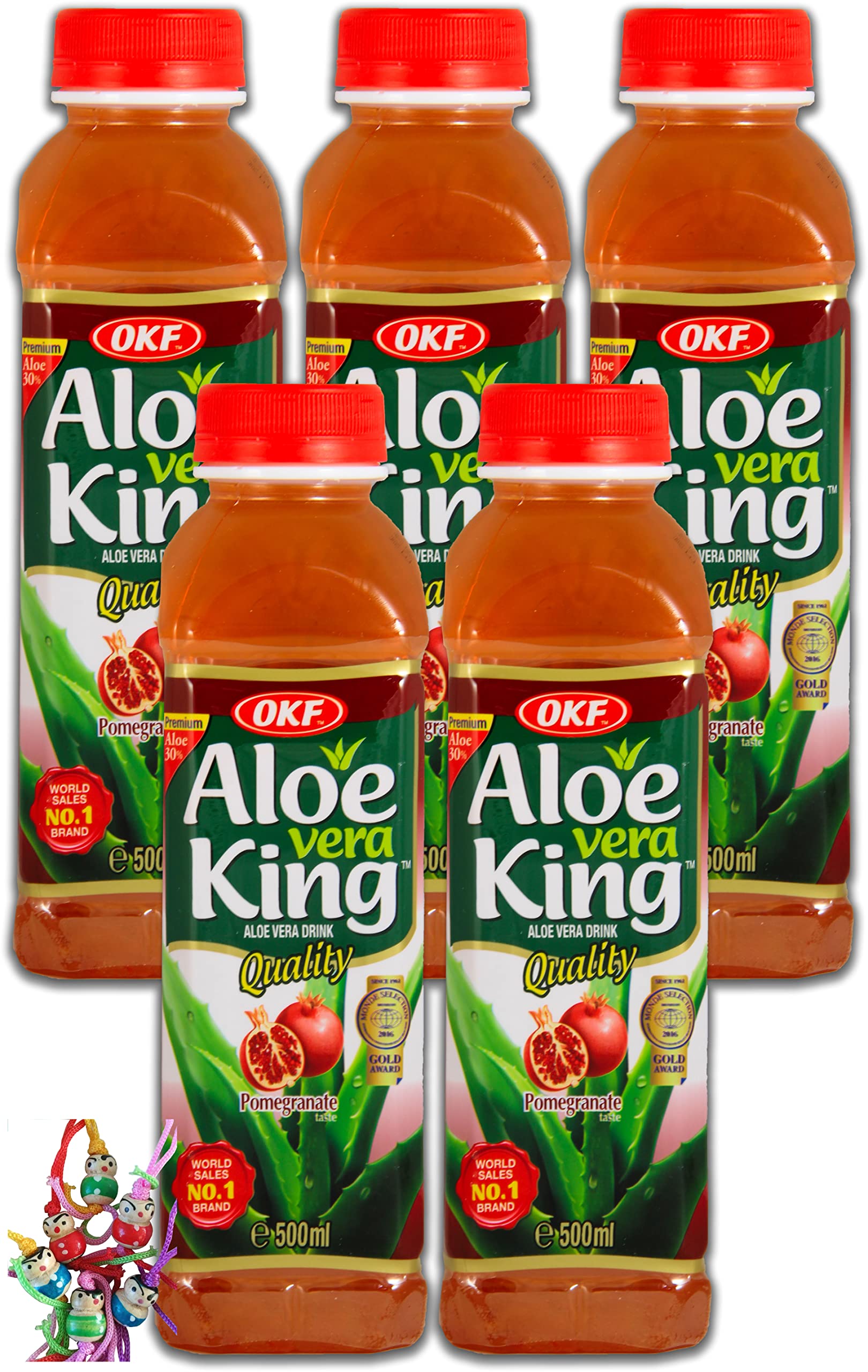 yoaxia  - [ 5x 500ml ] Aloe Vera King Getrnk GRANATAPFEL Geschmack / Aloe  Vera Drink inkl. 5x0,25 Einwegpfand + ein kleiner Glcksanhnger gratis :  Amazon.de: Lebensmittel & Getrnke
