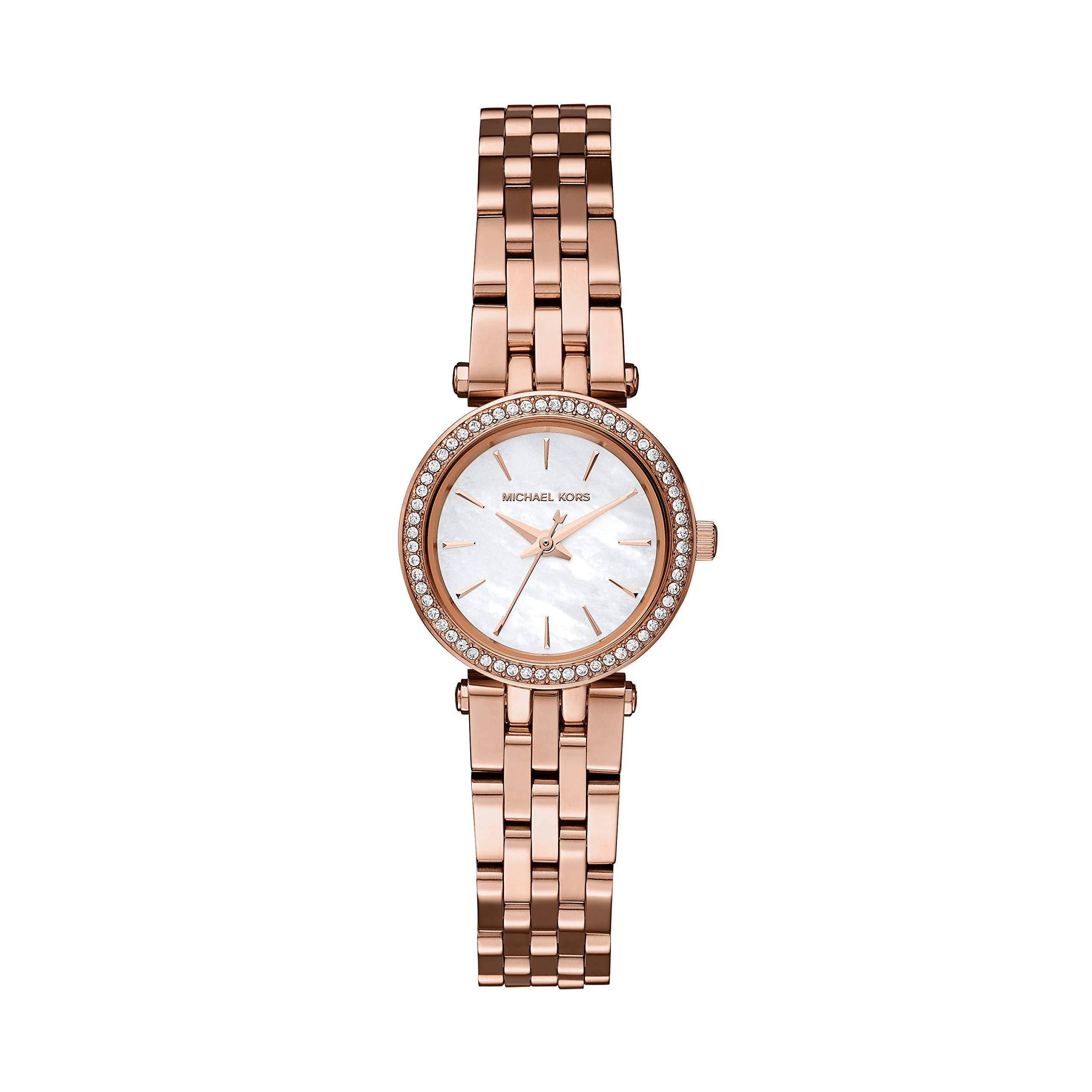 Michael Kors Ladies 26.00mm Quartz Watch with Mother of Pearl Analogue dial and Rose Gold Metal Bracelet Strap MK3832