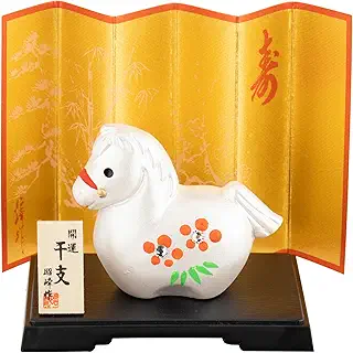 瀬戸陶芸社 2026年 干支 置物 置き物 コンパクト 午 馬 うま 正月飾り 開運 福午 ラインストーン 昭峰窯 154