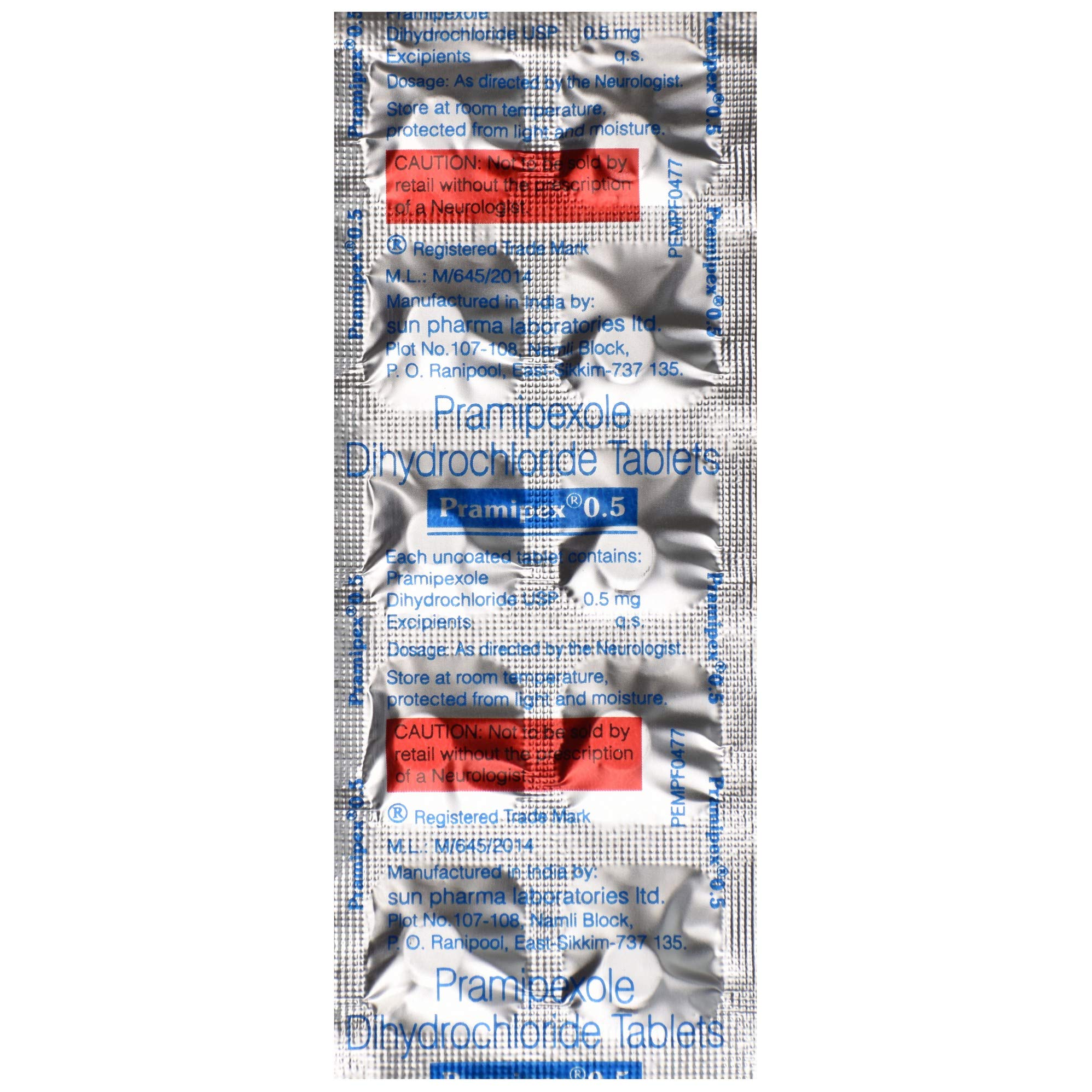 Pramipex 0.5 - Strip of 10 Tablets