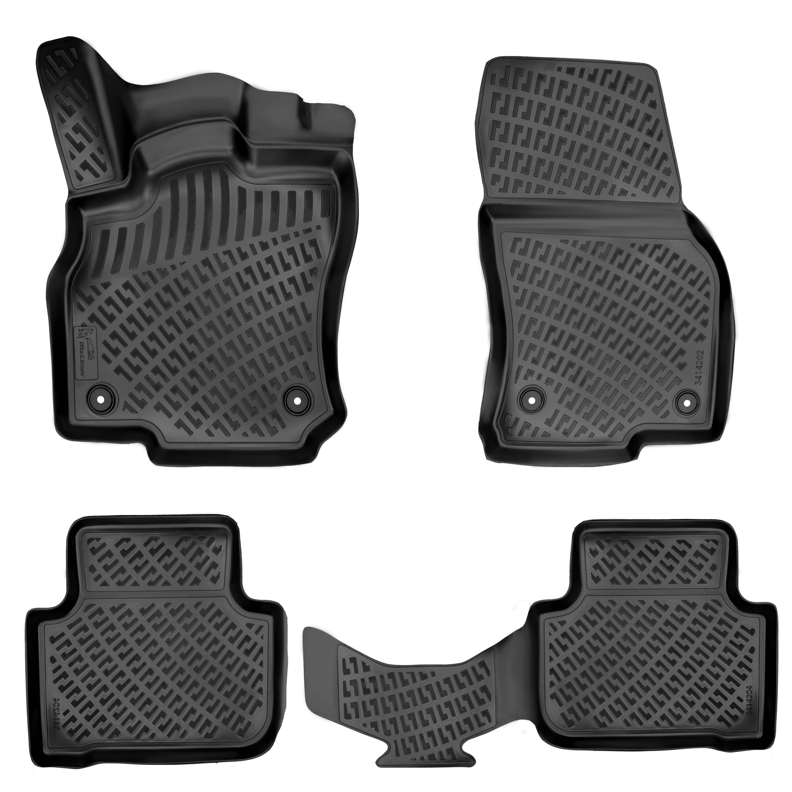 RizLiner Hyundai Ioniq 5 Unmovable Console 2022-2026 (No Movable Console) Floor Mats 3D Custom Fit Rubber Car Mats All Weather Laser Measured Floor Liners Heavy Duty Waterproof (Front & Rear) — view 103