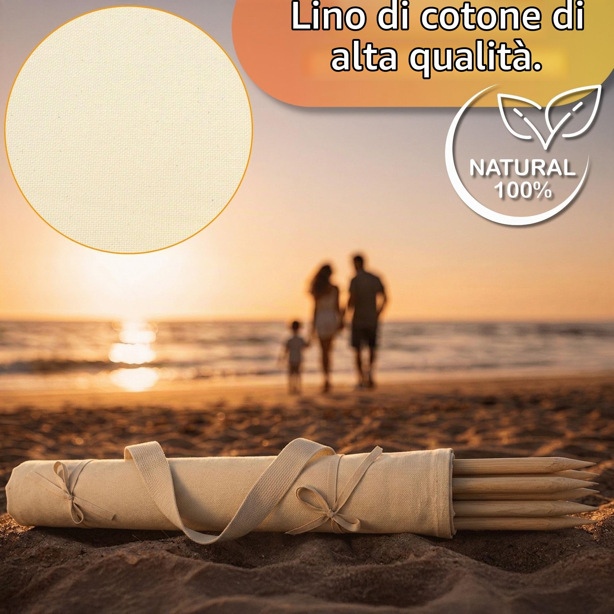 Amazinggirl Paravento Spiaggia con Paletti Legno – Frangivento per Campeggio Giardino e Piscina – Paravento da Esterno Outdoor in Tela Robusta Leggero Resistente e Stabile