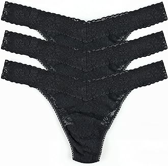 hanky panky - Daily Lace Low Rise Thongs for Women | 3 pack | Comfortable Seamless Underwear Lingerie | One Size (2-12)