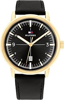 Analog Black Dial Leather Strap Watch for Men
