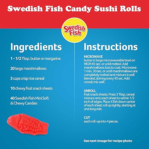 Miniatura 10 de SWEDISH FISH Mini dulces suaves y masticables, tamaño familiar, 1.8 libras