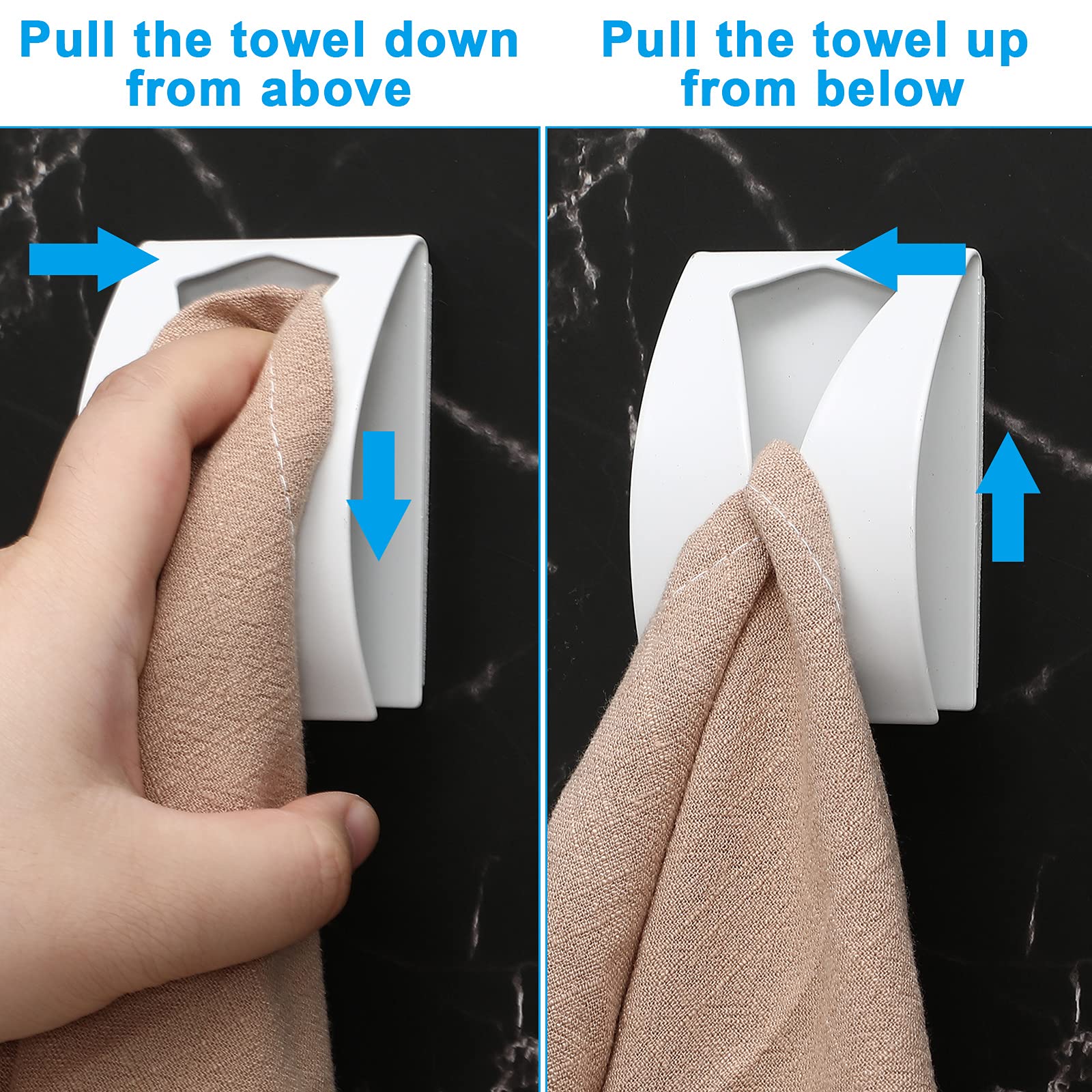 Boao 4 Pcs Self Adhesive Towel Hook Holder Grabber Stainless -3 Boao 4 Pcs Self Adhesive Towel Hook Holder Grabber Stainless -3