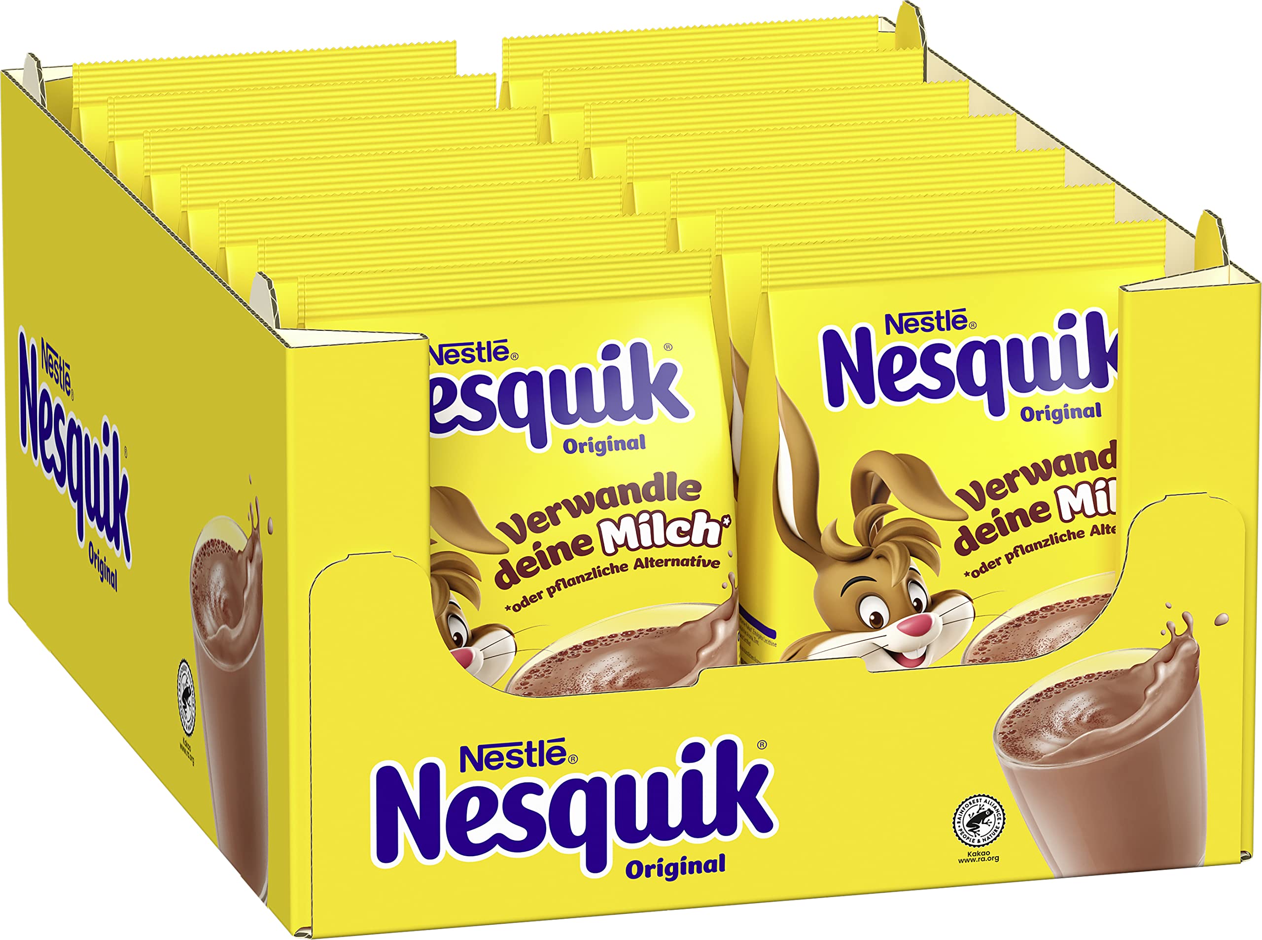 Nescafé Nestlé NESQUIK, kakaohaltiges Getränkepulver zum Einrühren in Milch, 14er Pack (14x400g)