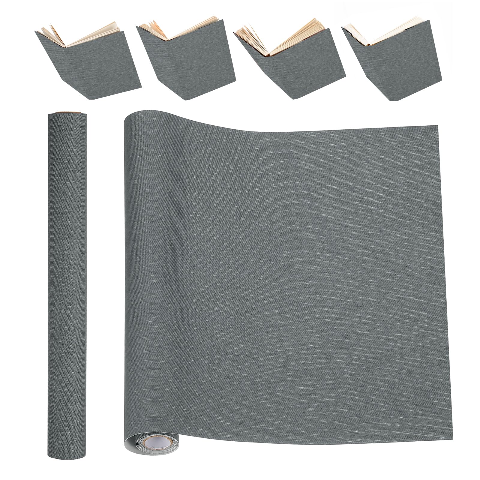 PATIKIL Book Binding Cloth, 51 x 11 Inches Book Cloth for Binding Repairing Fabric Surface Paper Backed Bookbinding Supplies, Dark Gray