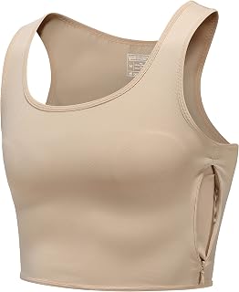 Chest Binder Trans FTM, Adjustable Bindfree Sizing Design, Skin-Friendly & Breathable, Nipple Covers Built-in