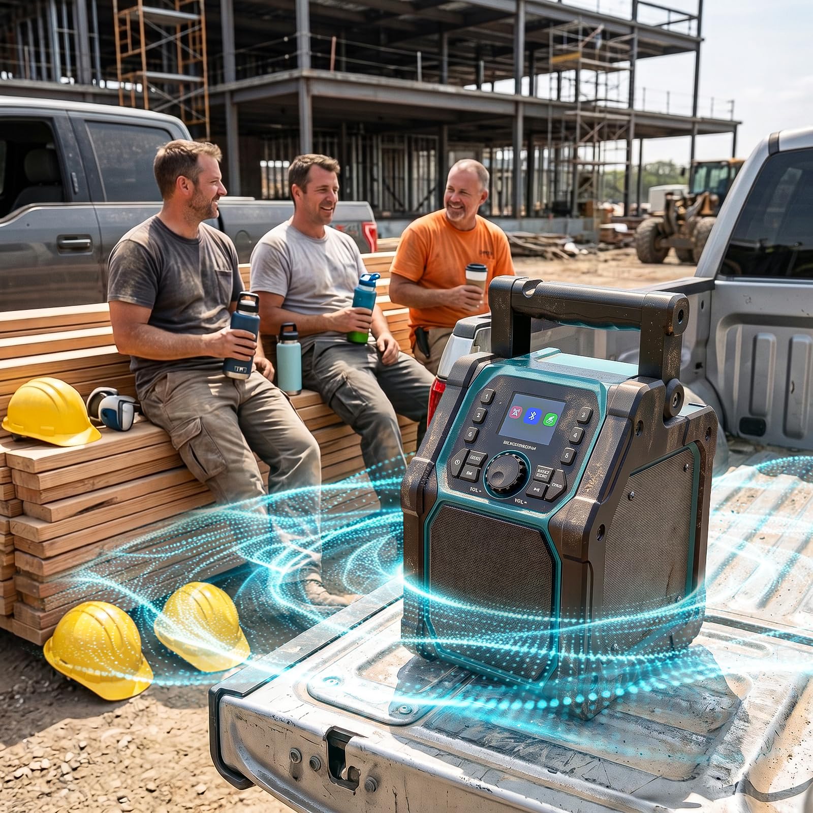 Ecarke Radio Portable Rechargeable Compatibilité avec Batteries Makita 18V