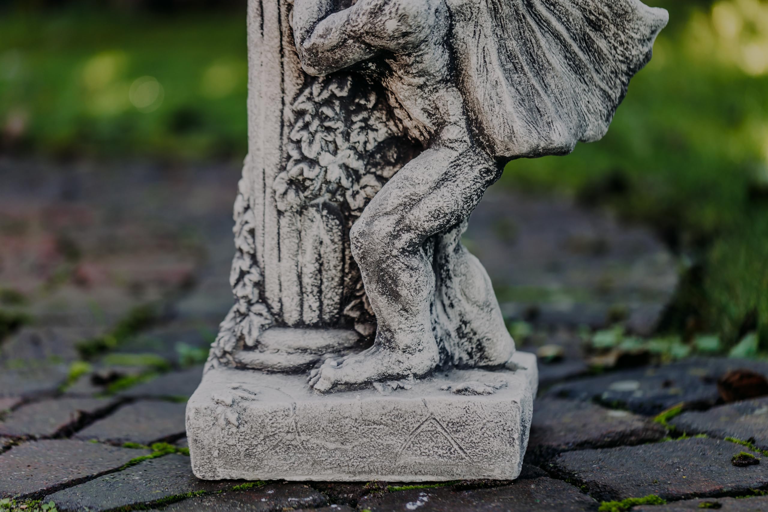gartendekoparadies.de Figure de Pierre Massive gargouille Gardien avec Colonne en Pierre reconstituée, résistant au Gel