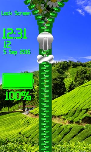 Tela do fechamento do Zipper do campo do chá