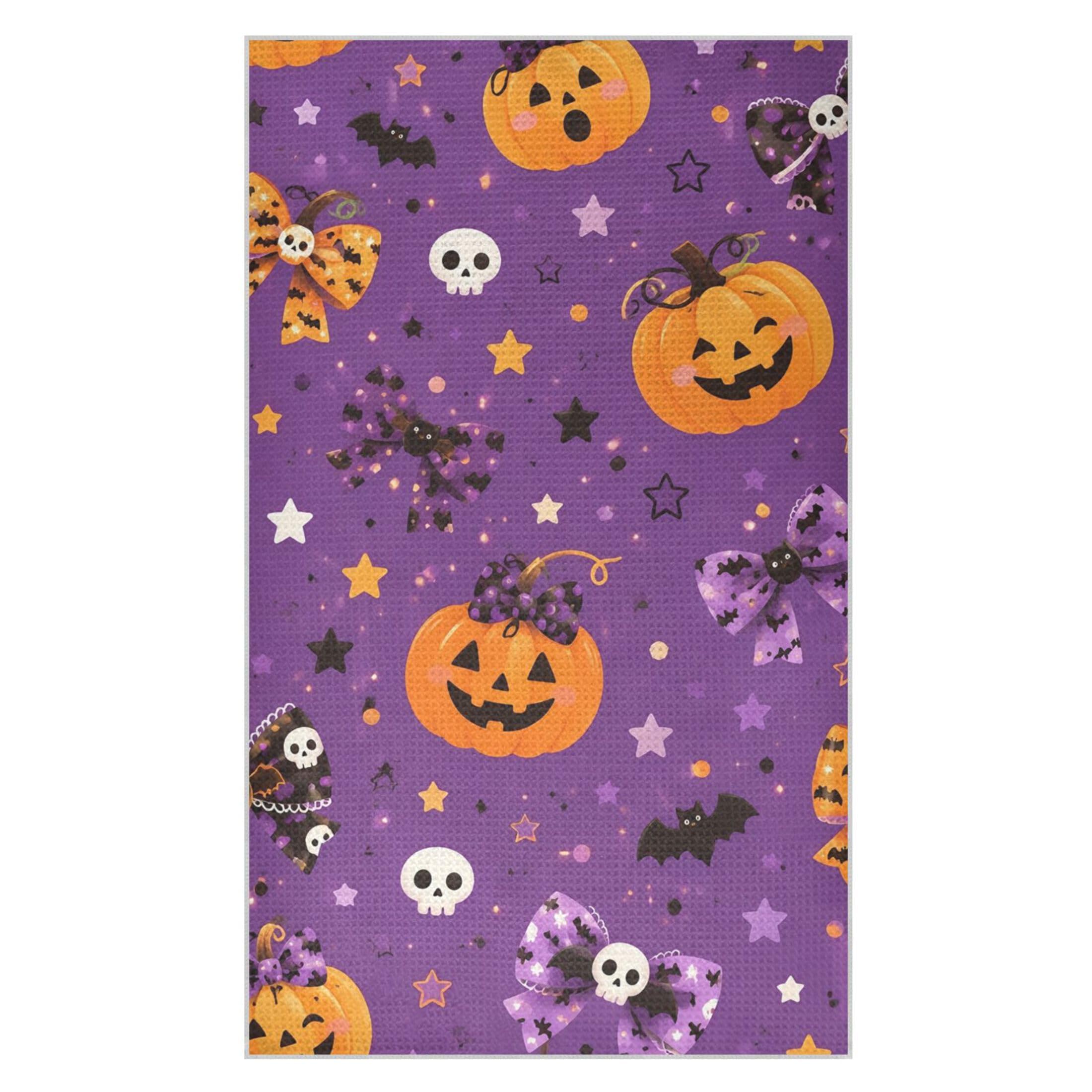 Kutsu Pumpkins Waffle Weave Kitchen Towels Absorbent Quick Drying Dish Towels for Kitchen, Decorative Tea Towel, 18x30 in