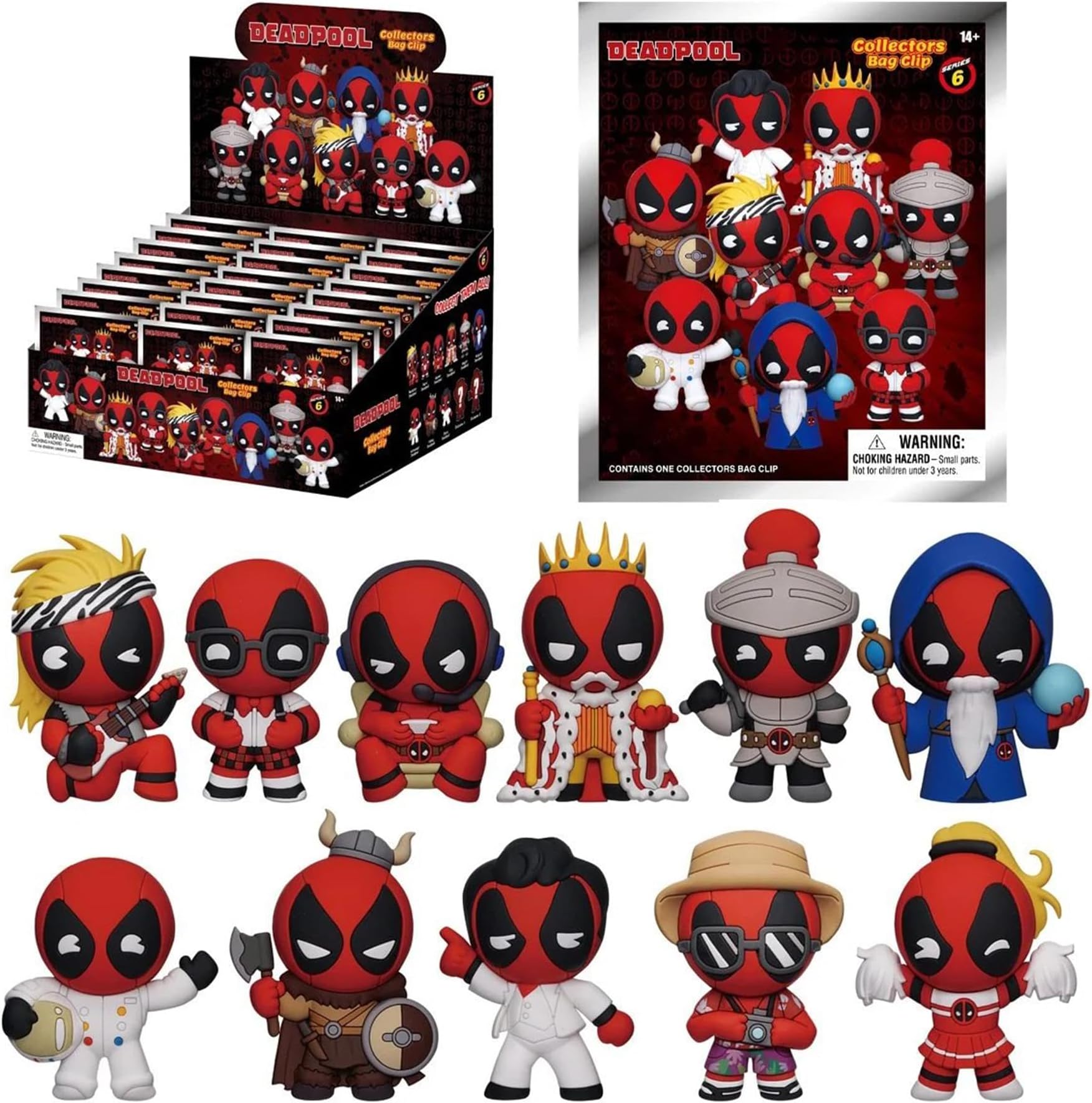 Monogram Deadpool Figural Bag Clip, Series 6-3D Foam Bag Clip in Blind Bag