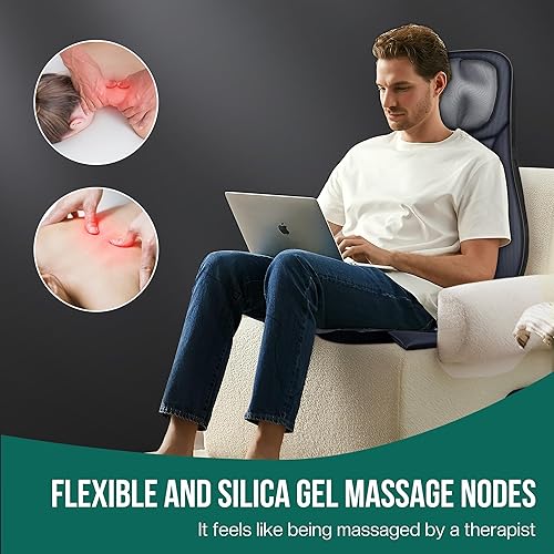Miniatura 6 de Snailax Shiatsu Masajeador de espalda de cuello con calor, control de aplicación, almohadilla para silla de masaje de cuerpo completo con altura