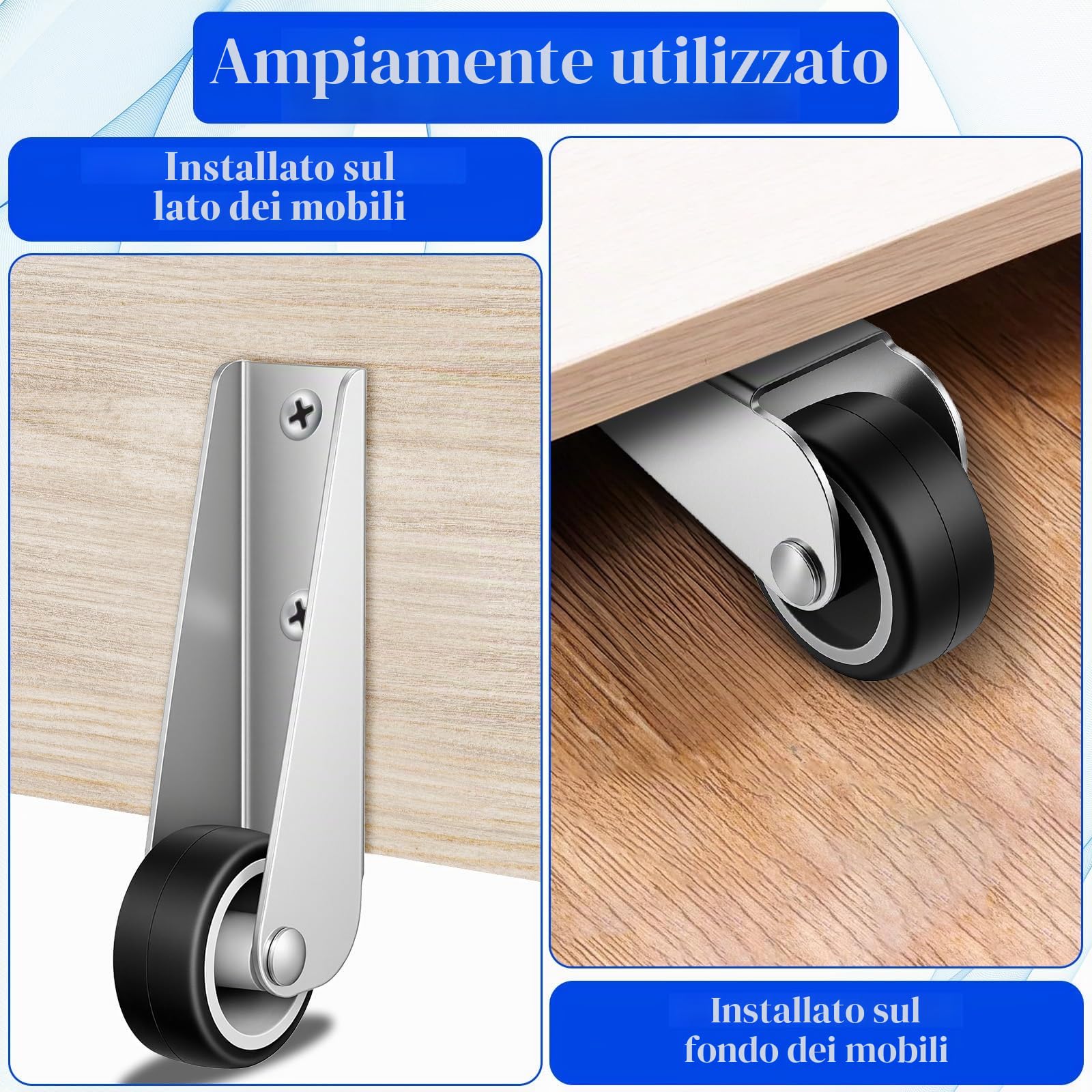 2 pezzi di rotelle in gomma, 40x68x17mm Ruote per cancelli in gomma di ricambio con supporto a L, rotella antiscivolo direzionale per porte, armadi, recinzione da giardino, cancelli, mobili