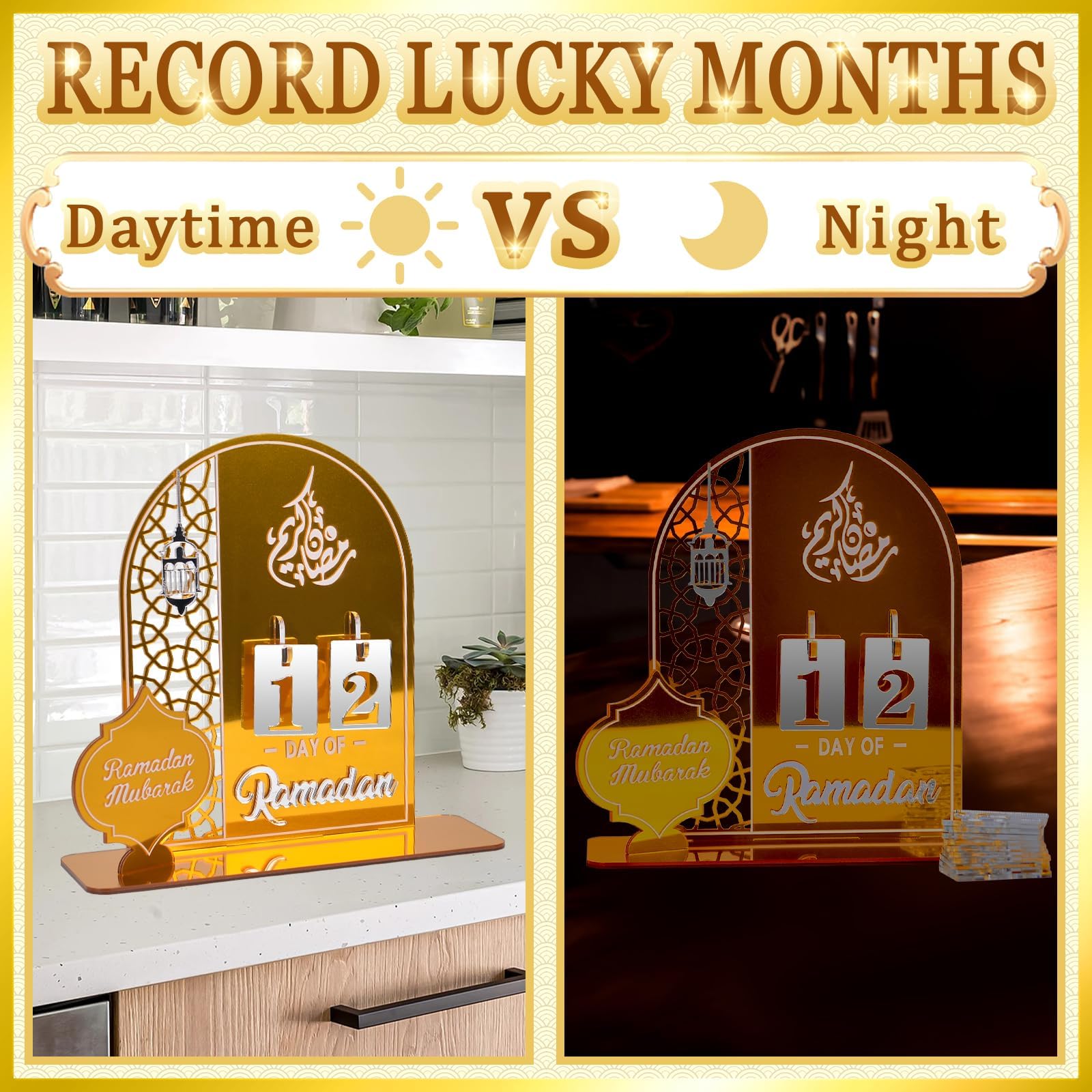 Calendrier De L'Avent Ramadan En Acrylique - Compte à Rebours DIY Pour Décorations Et Cadeaux Du Ramadan