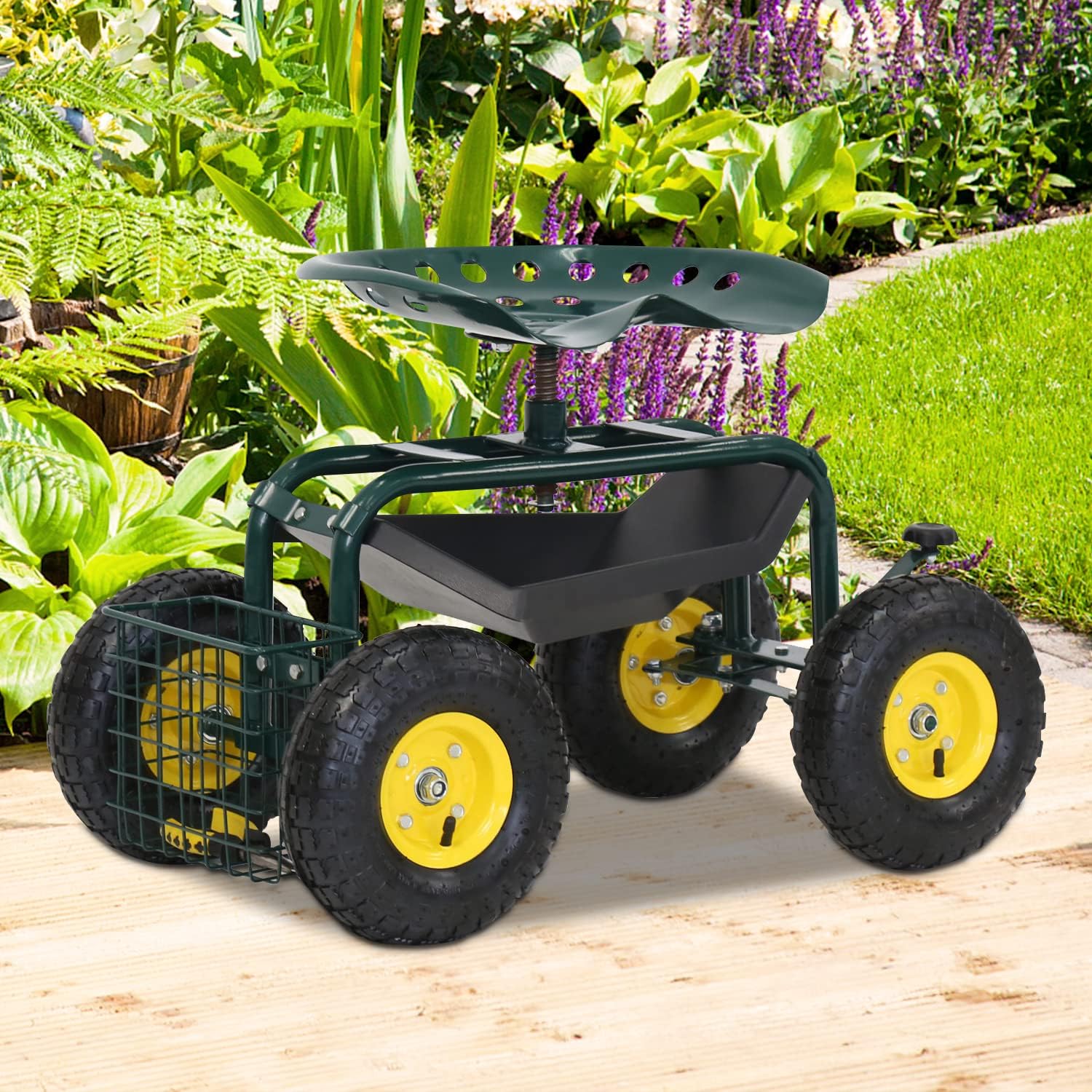 Rolling Garden Cart Scooter Stool Rolling Stool Garden